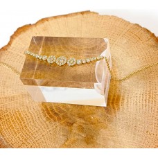 Βραχιόλι Σε Κίτρινο Χρυσό 14Κ - Λευκά ζιργκόν (BR123)